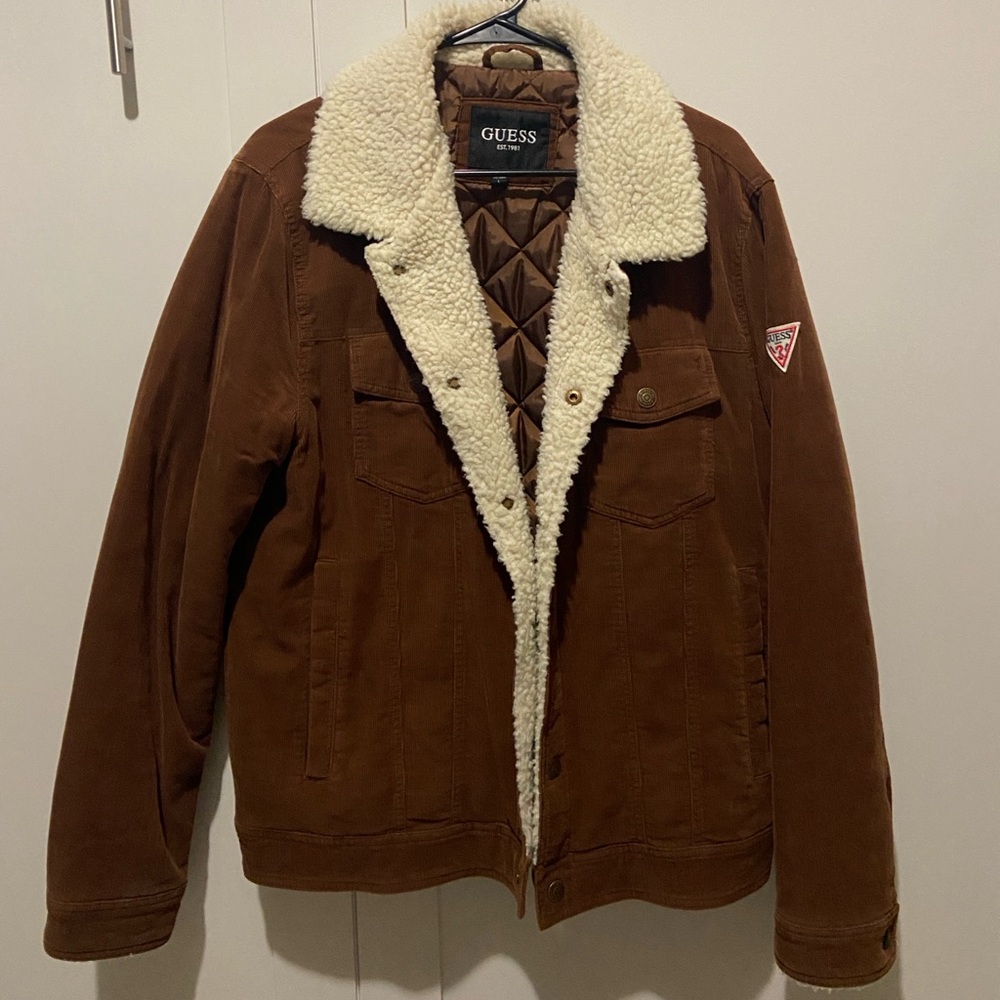 Men's Corduroy Bomber Jacket with Sherpa Collar